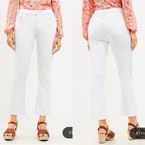 LOFT Curvy High Rise Kick Crop White 16